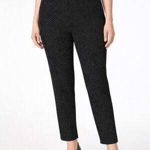 Investments Chico’s Black Polka Dot Pull On Pants Women 14W Stretch